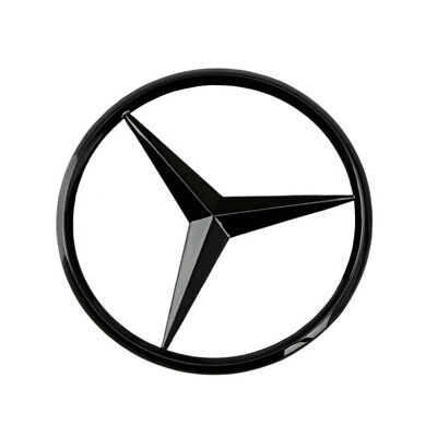 Logo Emblème Remplacement Mercedes 82mm Etoile Noir Brillant Hayon Coffre • 13.99€