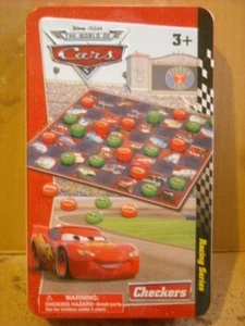 Disney Pixar Cars Jumbo Checkers Game + Tin Container 24 Checkers Checker Board - Picture 1 of 6