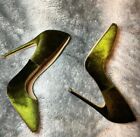 Used, Excellent Condition - Women's Pumps by Liliana in Green Shimmering Velvet