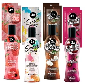 New Supre Tan Delicious Sunbed Salon Tanning Lotion Re-Sale Deal 16 Free Sachets - Picture 1 of 1
