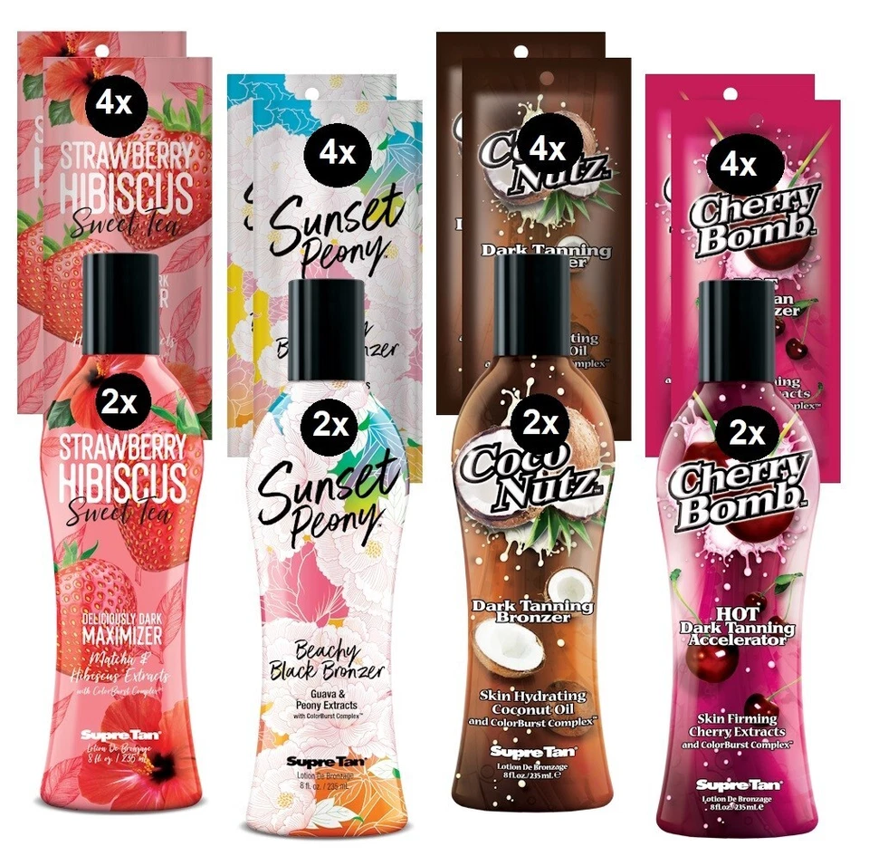 New Supre Tan Delicious Sunbed Salon Tanning Lotion Re-Sale Deal 16 Free Sachets - Image 1 of 1
