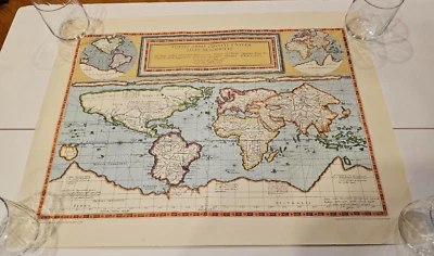 MAP The World by Gerard and Cornelis de Jode 1589 reproduced Rand McNally - Image 1 of 4