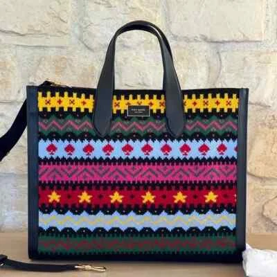 Kate Spade Manhattan Carnival Fair Isle Large Tote Handbag - Image 1 of 4
