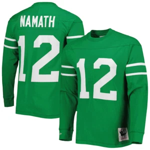 Joe Namath New York Jets Mitchell & Ness Throwback LONG SLEEVE SHIRT TOP SZ S - Picture 1 of 10