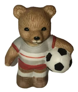 Vintage HomCo HOME INTERIORS Bear Figurine Soccer Fun - Picture 1 of 14