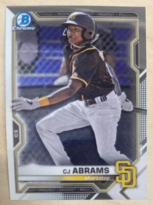 CJ ABRAMS - 2021 Bowman Chrome Prospects Baseball #BCP-14 - SAN DIEGO PADRES - Picture 1 of 2
