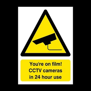 Letrero o pegatina de plástico CCTV Your on Film - A6 A5 A4 (S28) - Imagen 1 de 1