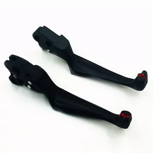 Black Skull Adjustable Brake Clutch Lever for Harley Fat Boy Dyna Wide Glide FXD - Foto 1 di 8