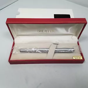VINTAGE SHEAFFER FASHION - FÜLLFEDERHALTER - NEU - BRUSH CHROME MADE IN USA - Bild 1 von 6