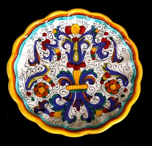 A25 - PARTICOLARE VECCHIO PIATTO DECORATIVO IN CERAMICA ARS DERUTA diam 25 cm. - Imagen 1 de 3