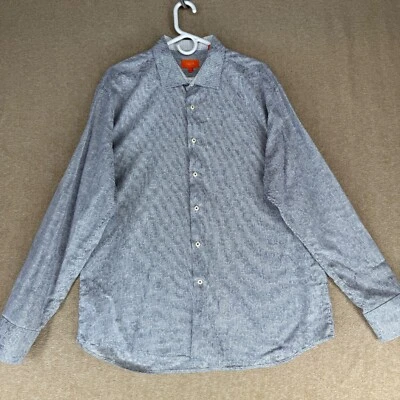 Tallia Men Size XL Striped Floral Embossed Cotton Flip Cuffs L/S Casual Shirt - Image 1 of 4