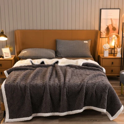 Sherpa Blanket Fleece Throw Soft Fuzzy Warm Thick Throws for Bed Couch Sofa - Image 1 of 4
