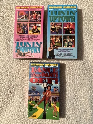 Richard Simmons VHS Lot Of 3 Vintage Sealed Workout Tapes Tonin’ Uptown Downtown - Image 1 of 4