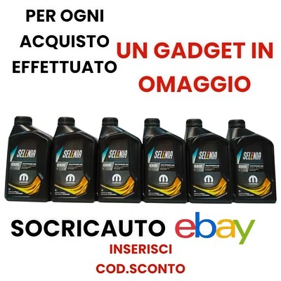 6  Litri Olio Motore Selenia  Multipower  Gas 5W40  GPL  METANO Mopar - Immagine 1 di 4