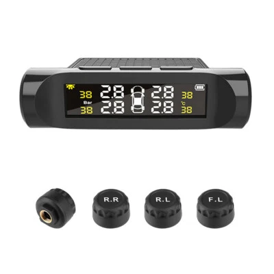Sistema de monitoramento de pressão dos pneus TPMS carro LCD display digital com 4 sensores externos - Imagem 1 de 4
