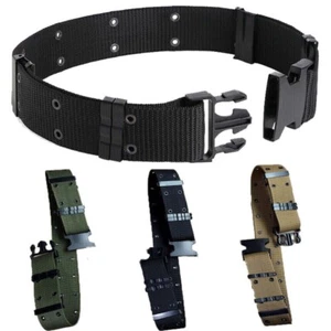 Tactical Belt Military Hunting Heavy Duty Quick Release Buckle Nylon Waist Belt - Picture 1 of 20