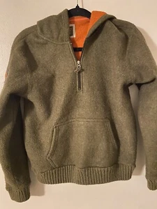Abercrombie Pullover 3/4 Zip Hooded Sweater Men’s M Wool Blend Heavy Soft - Picture 1 of 7