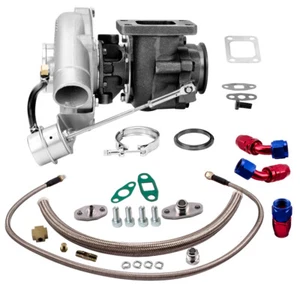 Turbo T04e T3 A/r .63 400+hp Stage Iii Boost Turbocharger+ Oil Line Kit - Picture 1 of 10