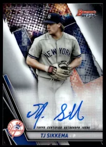 2019 Bowman's Best of 2019 Autographs T.J. Sikkema Auto New York Yankees - Picture 1 of 2
