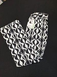 Another Girl Black And White Disco Pants XS - Picture 1 of 5