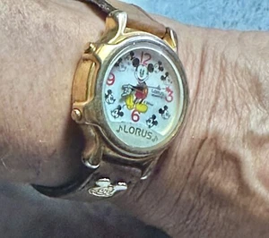 Vintage Working Lorus Walt Disney Musical Mickey Mouse Quartz Unisex Watch - Picture 1 of 11