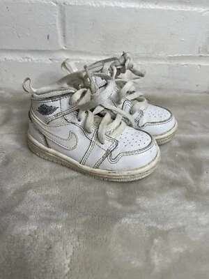 Nike Air Jordan I 1 Mid White BT 640735-112 BT Toddler sz 5C - image 1 of 4