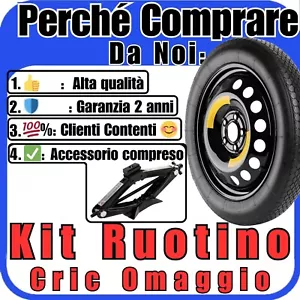 Ruotino Di Scorta 5Fori Misura Ruota Da 16 Honda Civic Con Kit Cric Crick Nuovo - Foto 1 di 9