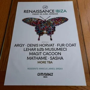 RENAISSANCE 24/06/22 @ AMNESIA IBIZA 2022 - IBIZA CLUB POSTERS - DJ TECHNO MUSIC - Picture 1 of 1