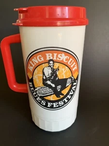 RARE Vintage King Biscuit Blues Fest Conoco Insulated Whirley Travel Mug Drink - Picture 1 of 11