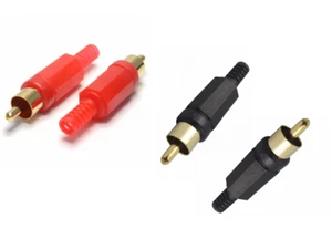 4er-Pack, Phono RCA Stecker Gold 2x rot 2x schwarz Löten auf - Bild 1 von 4