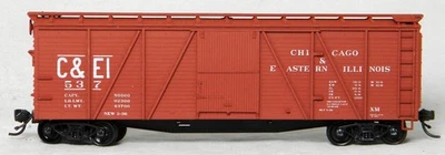 HO Accurail #7207 40' Outside Braced Wood Boxcar C & EI #537 Built Up - Image 1 of 4
