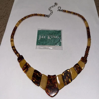 Jay King Cleopatra-style multicolored Baltic amber necklace. - Image 1 of 4