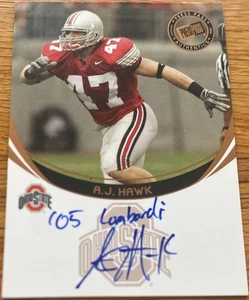Press Pass A.J. 2006 AJ Hawk APODO INSCRITO INSCRIPCIÓN AUTOMÁTICA 05 Lombardi - Imagen 1 de 2
