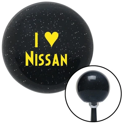 Yellow I <3 for NISSAN Black Metal Flake Shift Knob w/ M16x1.5 Insert Shifter - Image 1 of 4