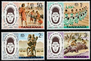Stamps Tanzania 1977 Black and African Festival of Arts and Culture Sc#70_73 MNH - Picture 1 of 2