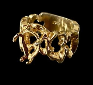 Anello Modernariato Scultoreo Vintage Brutalista 18k GE 7,2g - Foto 1 di 5
