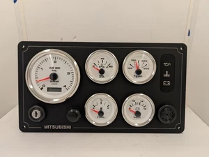 Mitsubishi Engine Marine Instrument Panel 5 Premier Gauges (Made in USA) - Picture 1 of 2
