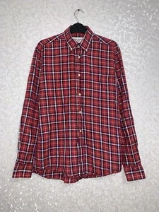 Our Legacy 1980-81 Cotton Shirt Red Tartan Plaid Button Down Men’s Size S - Picture 1 of 6