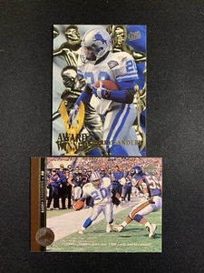 Barry Sanders Lot (2) #130 Barry Sanders 96 Upper Deck #4 95 Fleer Award Winner - Picture 1 of 6