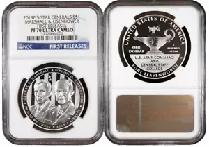 2013-P Proof $1 Silver Five Star General NGC PF70UC First Releases - Picture 1 of 1