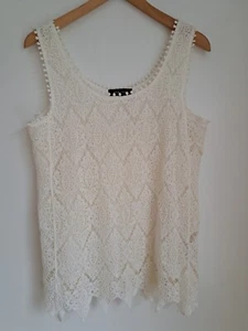 New Look Lace Camisole Top Size S Lined Ivory Cream Blouse Vest Worn Once - Picture 1 of 11