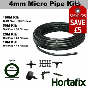 Micro irrigation Pipe Kits - 4mm Pipe and Barbed fittings for watering. - Picture 1 of 7