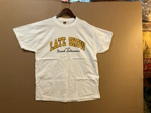 Camiseta De Colección Años 90 "Late Show with David Letterman" - Hombre XL - Blanca - Retro - Imagen 1 de 4