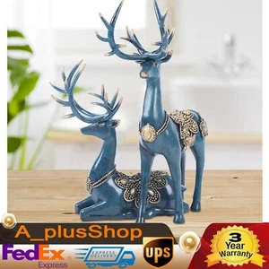 Large Deer Resin Statue Figurine Sculpture Tabletop Home Office Art Decoration - Picture 1 of 21