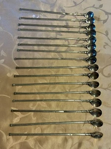 JUEGO 17x CUCHARAS CUCHARAS LARGAS PLATA DE LEY 925 LATTE MACCHIATO - Imagen 1 de 13