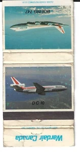 Vintage Wardair Canada Airlines "Boeing 747 CFG-DJC Airliner" Match Book Cover - Picture 1 of 2
