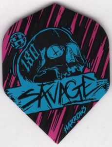 Pink & BLUE SAVAGE SKULL Dart Flights: 3 per set - Picture 1 of 4