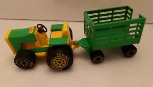 RARE Vintage TONKA TRACTOR AND STAKE TRAILER 1970’s Rare green trailer. - Picture 1 of 9