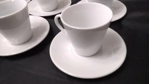 12 Pc Espresso White Porcelain Coffee 4 Cups 4 Saucer 4 Spoon Set 2.5 oz - Picture 1 of 2