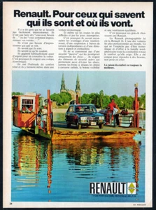 1972 RENAULT 16 Vintage Original Print AD Black car photo on boat Canada French - Picture 1 of 5